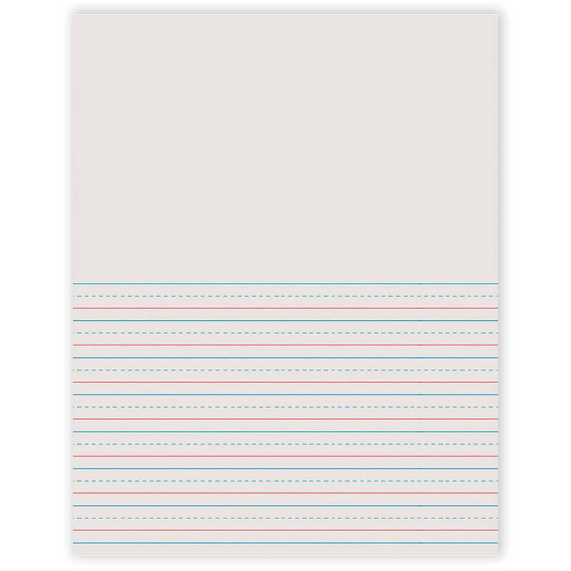 Pacon® White 1/2" Short Ruled Newsprint Storybook Paper, 5 Packs